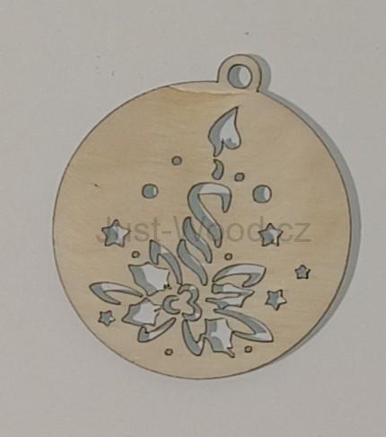 Dřevěná vánoční ozdoba (8 cm)
