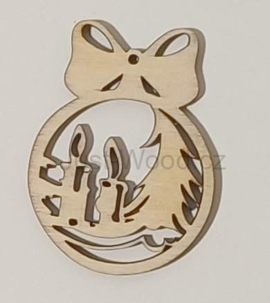 Dřevěná vánoční ozdoba (8 cm)