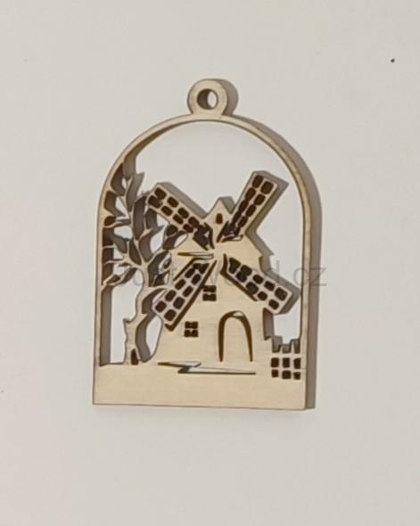 Dřevěná vánoční ozdoba (8 cm)