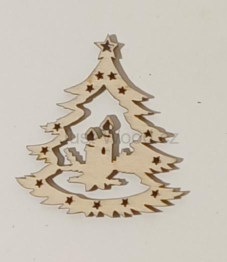 Dřevěná vánoční ozdoba (8 cm)