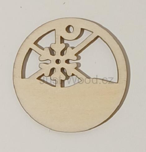 Dřevěná vánoční ozdoba (8 cm)
