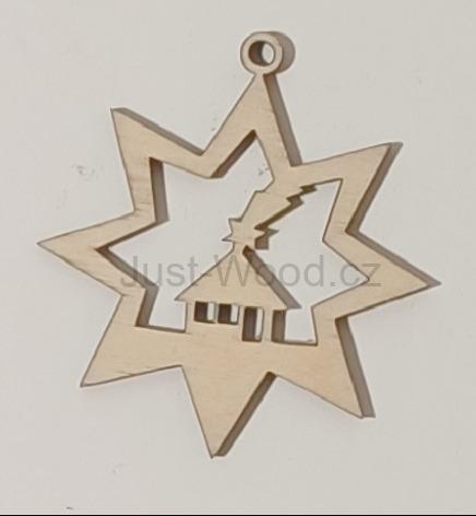 Dřevěná vánoční ozdoba (8 cm)