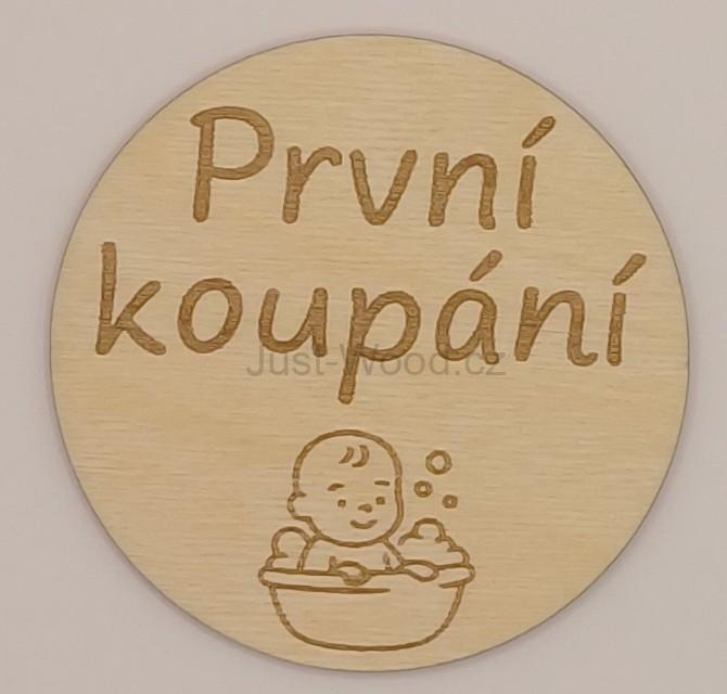 Milníková kartička - první koupání