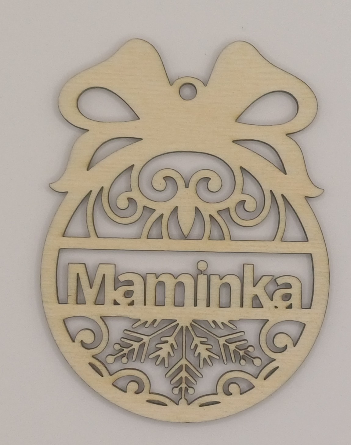 Dřevěná vánoční ozdoba se jménem – personalizované (12 cm)