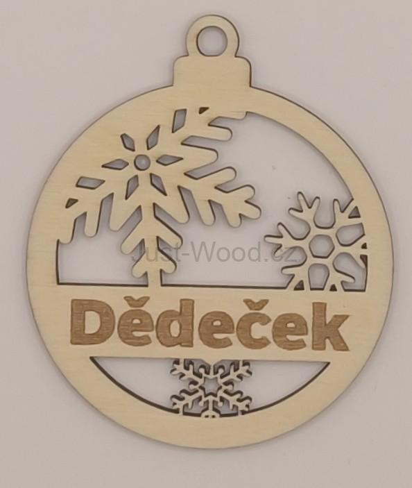 Dřevěná vánoční ozdoba se jménem – personalizované (12 cm)