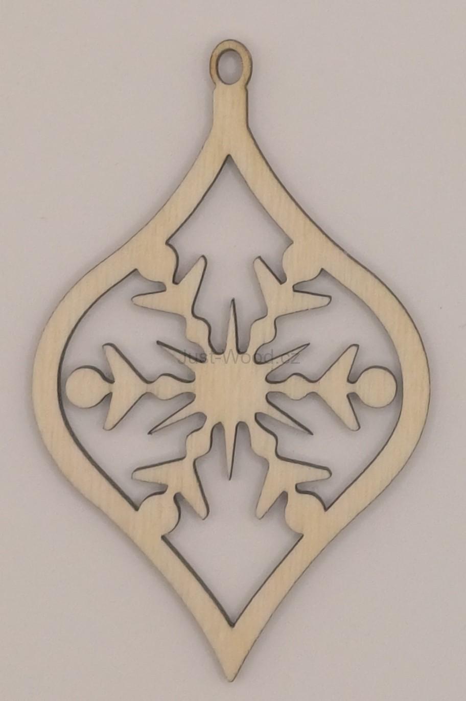 Dřevěná vánoční ozdoba (10 cm)