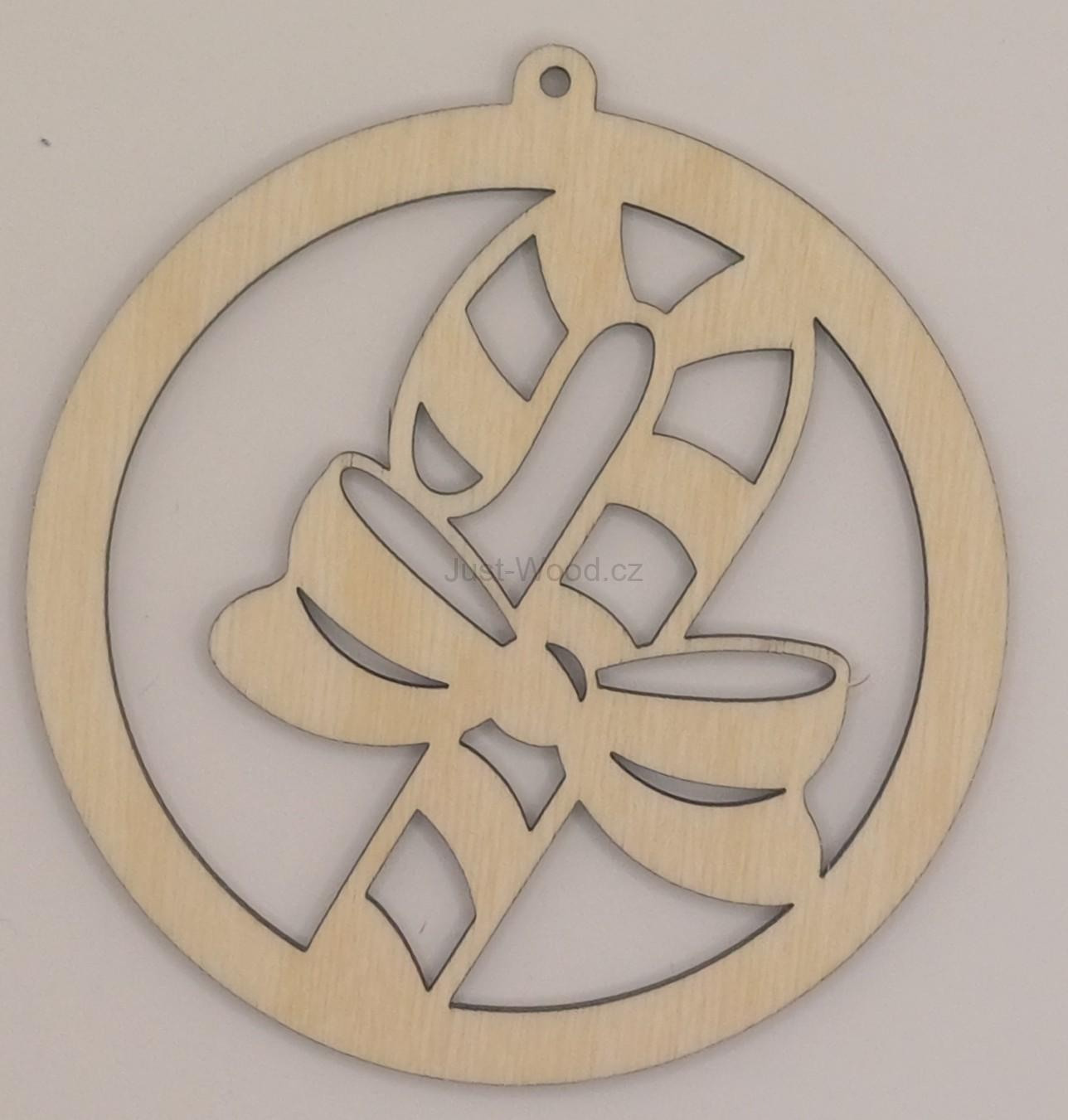 Dřevěná vánoční ozdoba (10 cm)