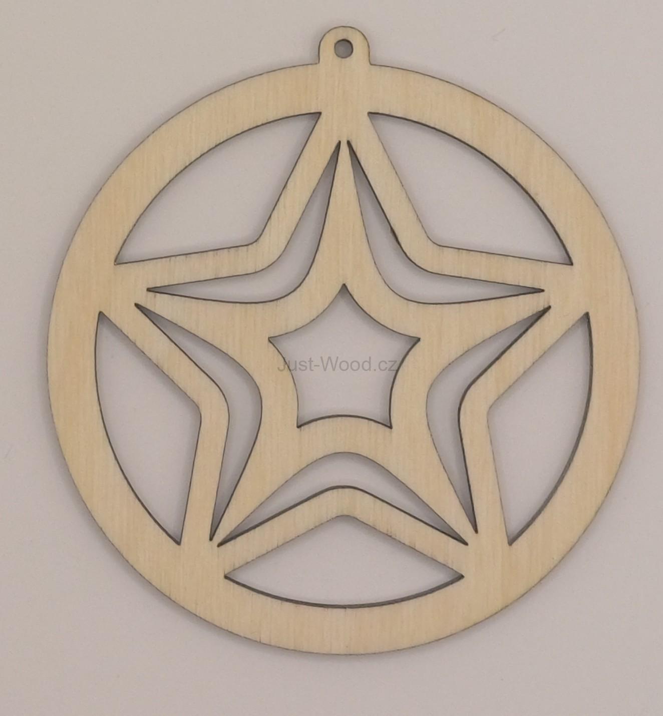 Dřevěná vánoční ozdoba (10 cm)