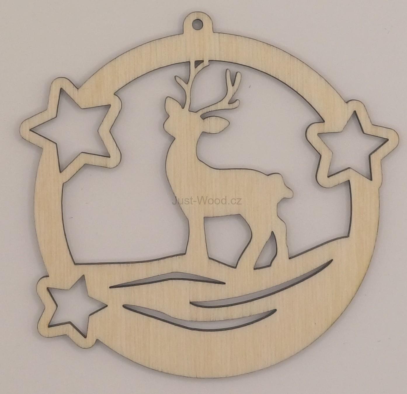 Dřevěná vánoční ozdoba (10 cm)