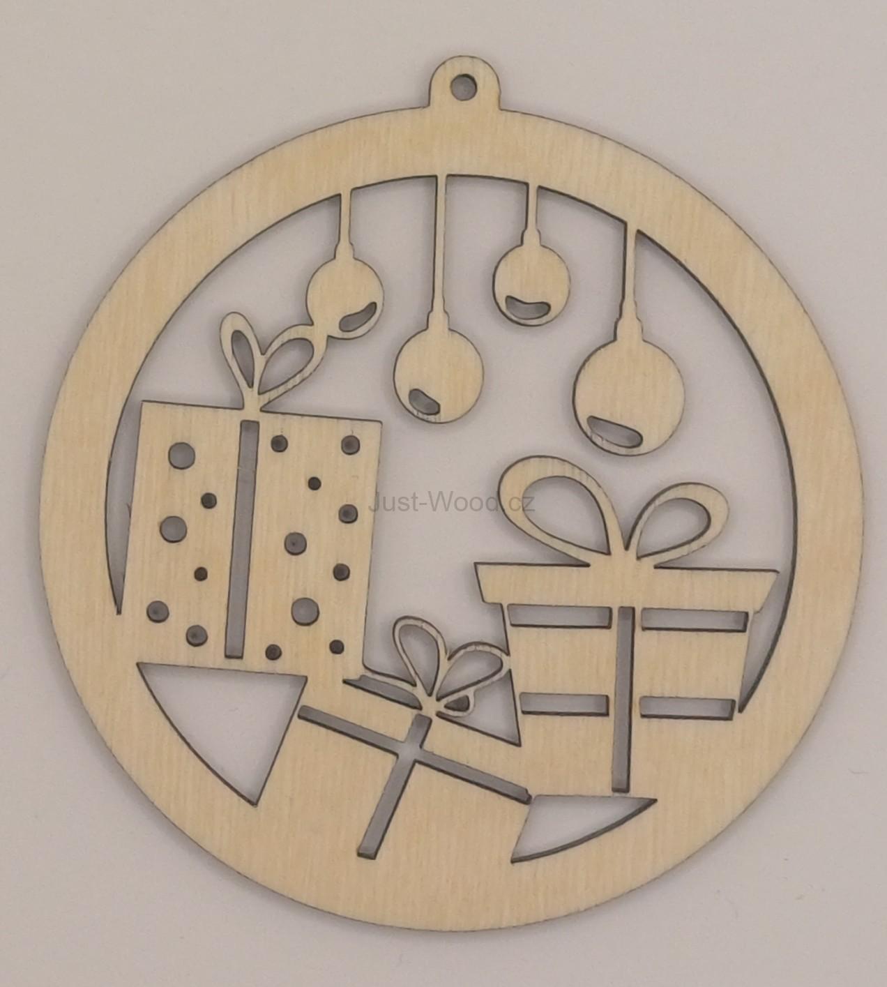 Dřevěná vánoční ozdoba (10 cm)