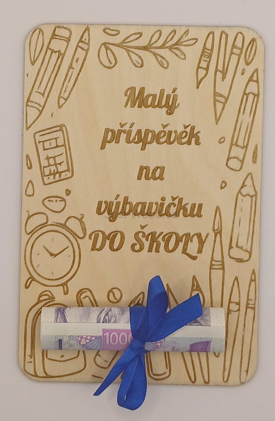 Dřevěné přáníčko na peníze (100 × 150 mm)