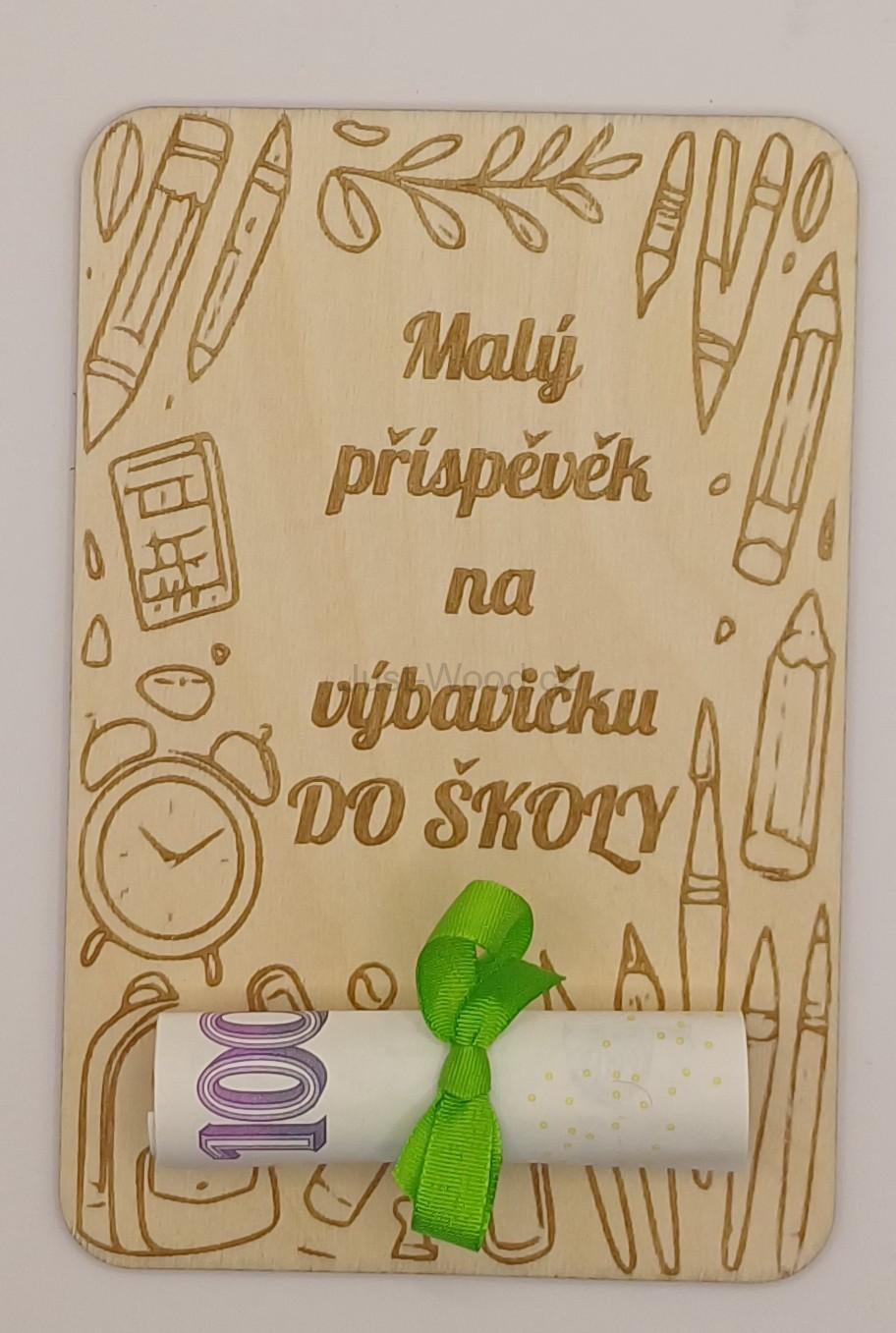 Dřevěné přáníčko na peníze (100 × 150 mm)