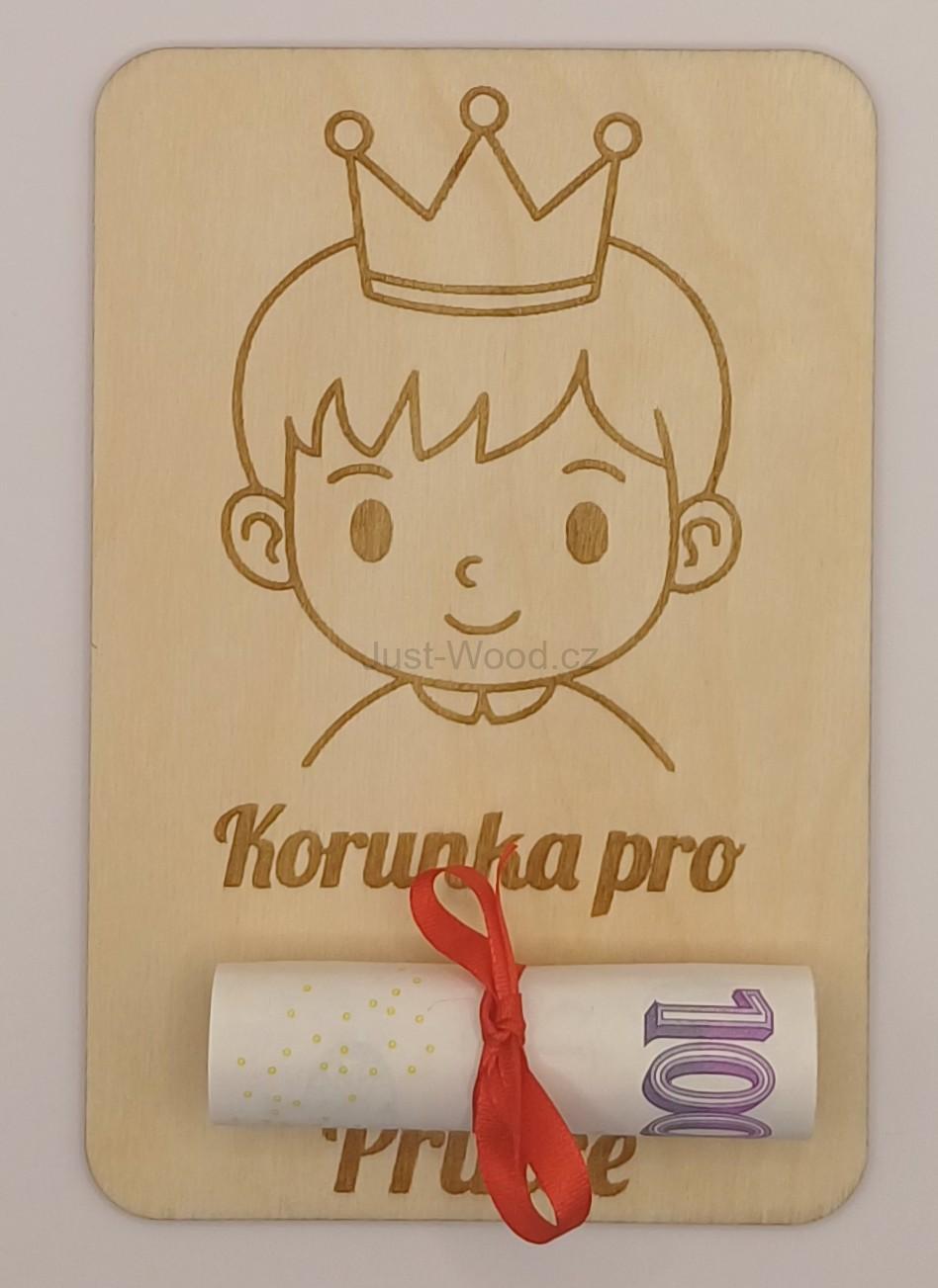 Dřevěné přáníčko na peníze (100 × 150 mm)