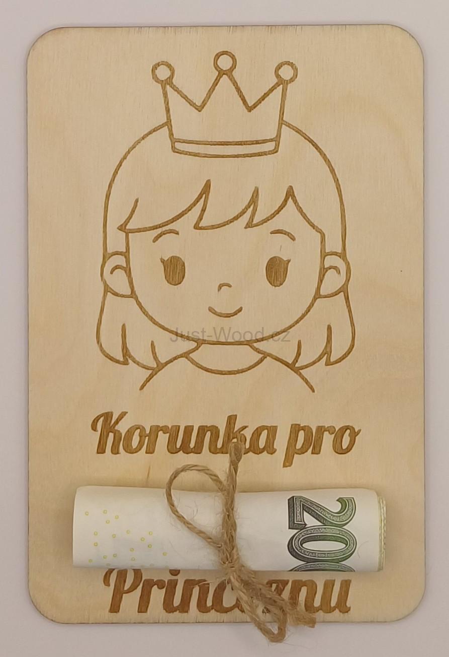 Dřevěné přáníčko na peníze (100 × 150 mm)