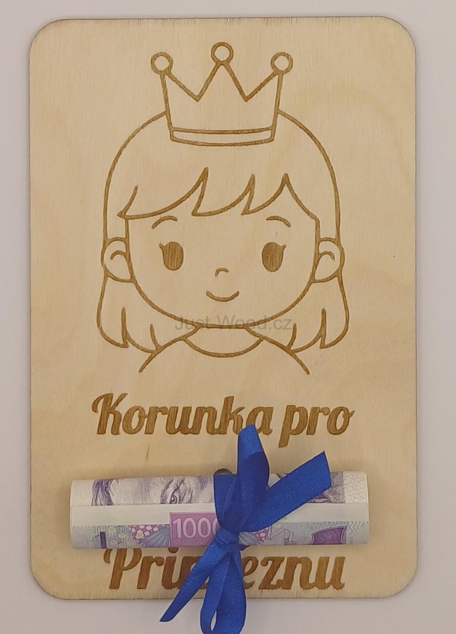 Dřevěné přáníčko na peníze (100 × 150 mm)