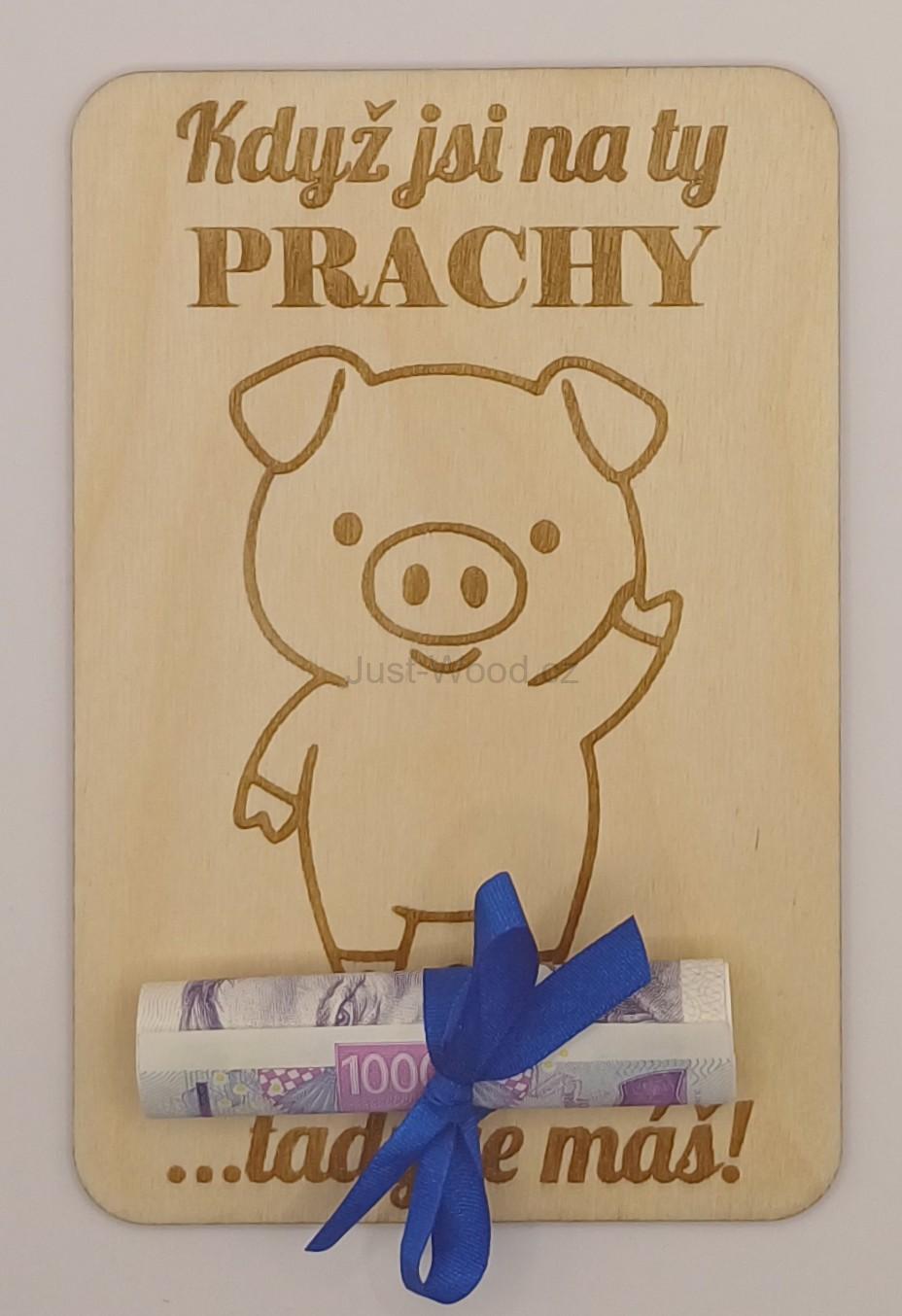 Dřevěné přáníčko na peníze (100 × 150 mm)