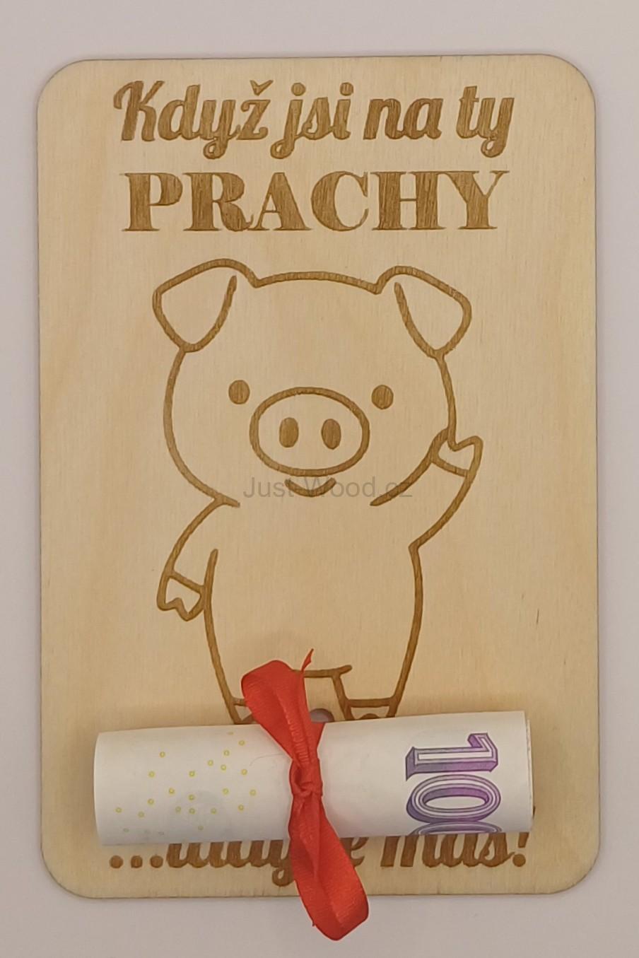 Dřevěné přáníčko na peníze (100 × 150 mm)