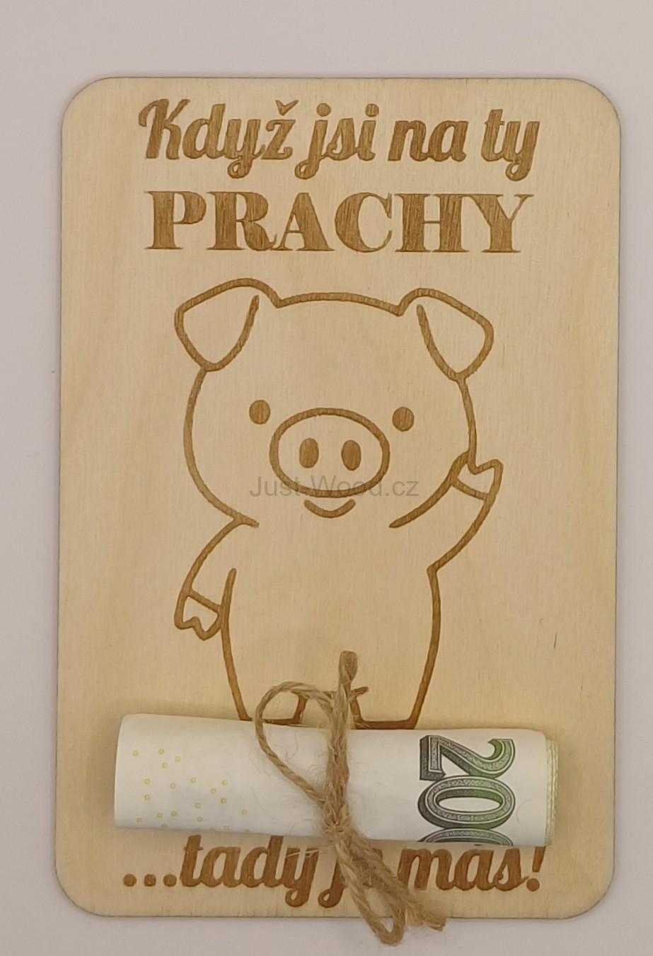 Dřevěné přáníčko na peníze (100 × 150 mm)