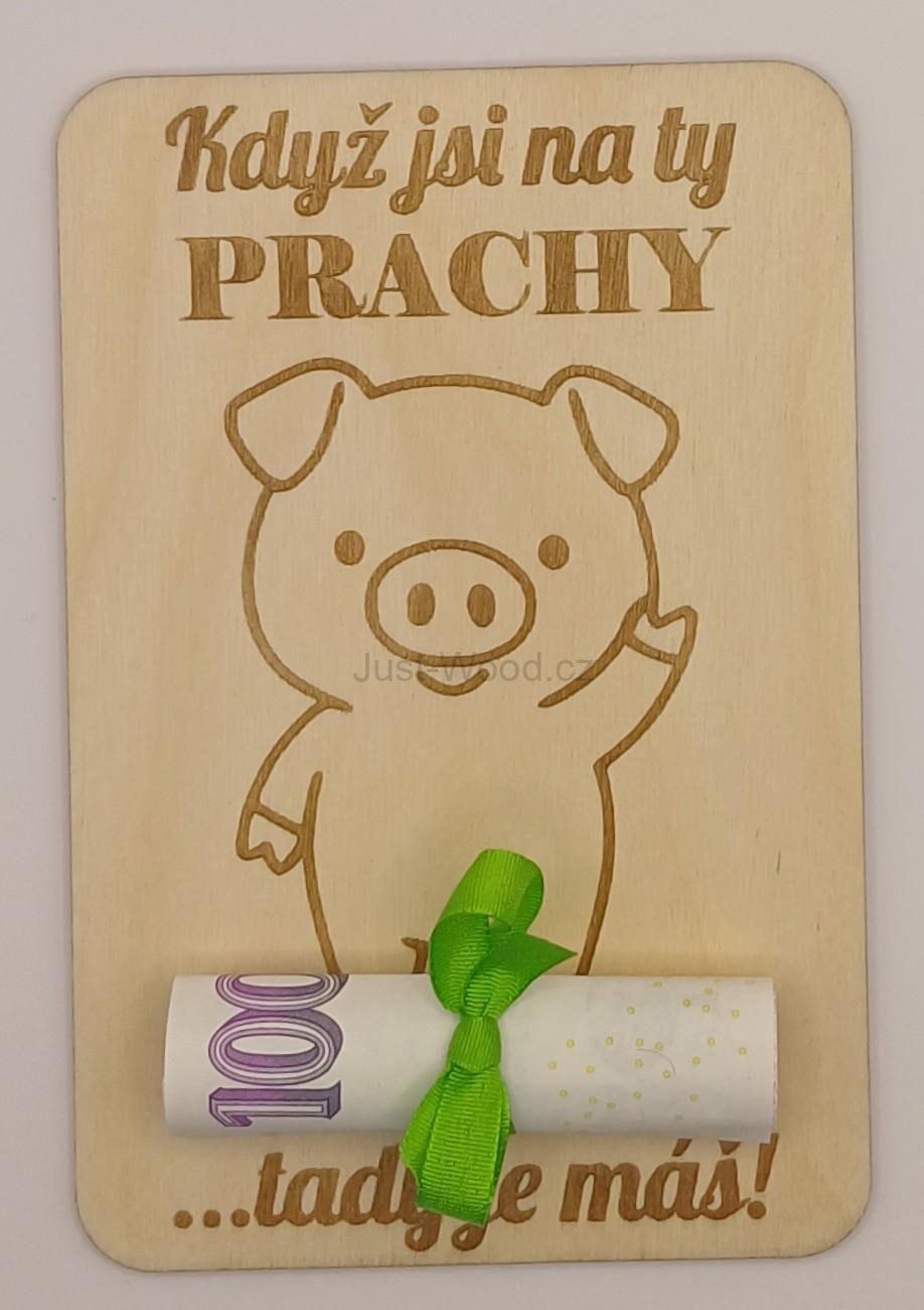 Dřevěné přáníčko na peníze (100 × 150 mm)