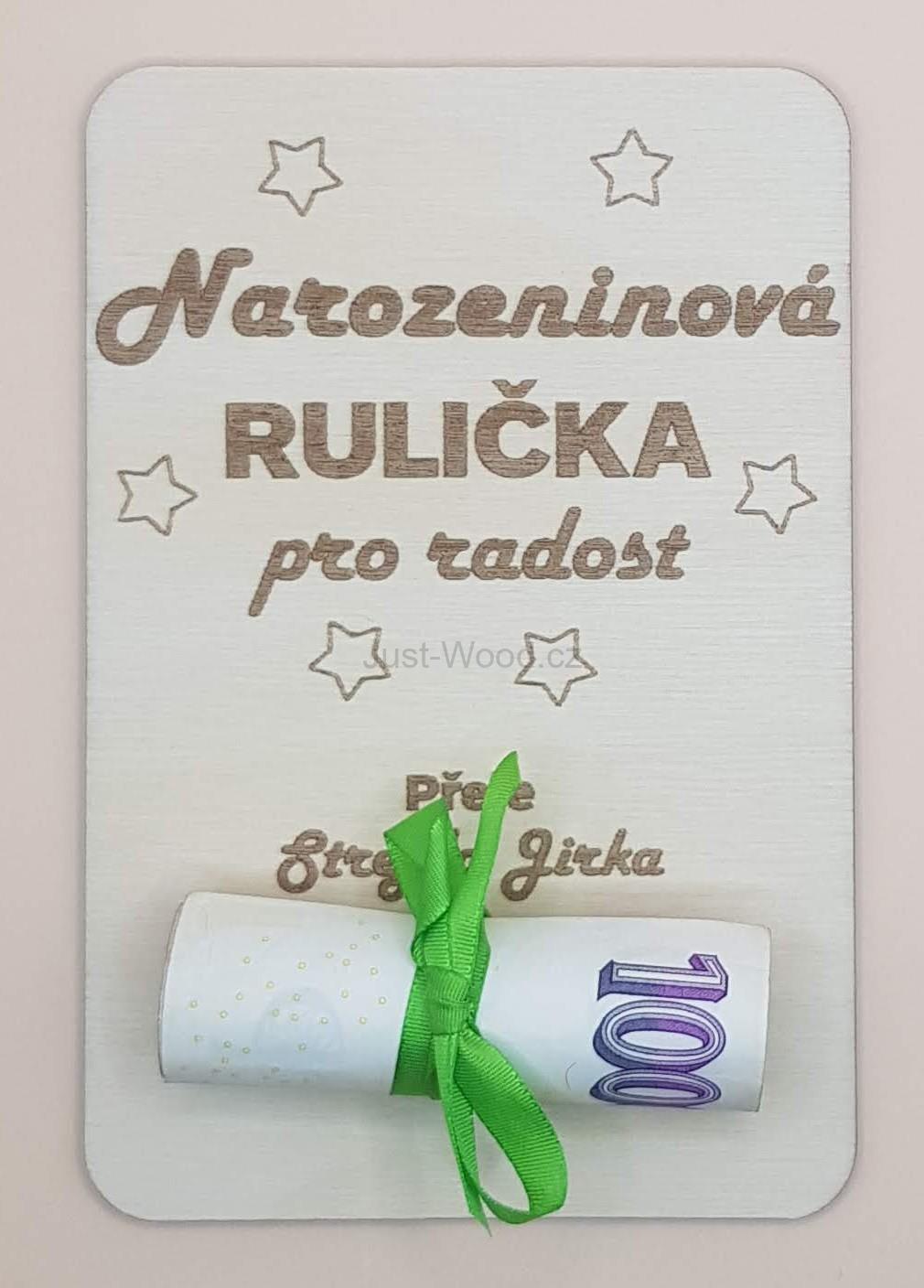 Dřevěné přáníčko na peníze (100 × 150 mm)
