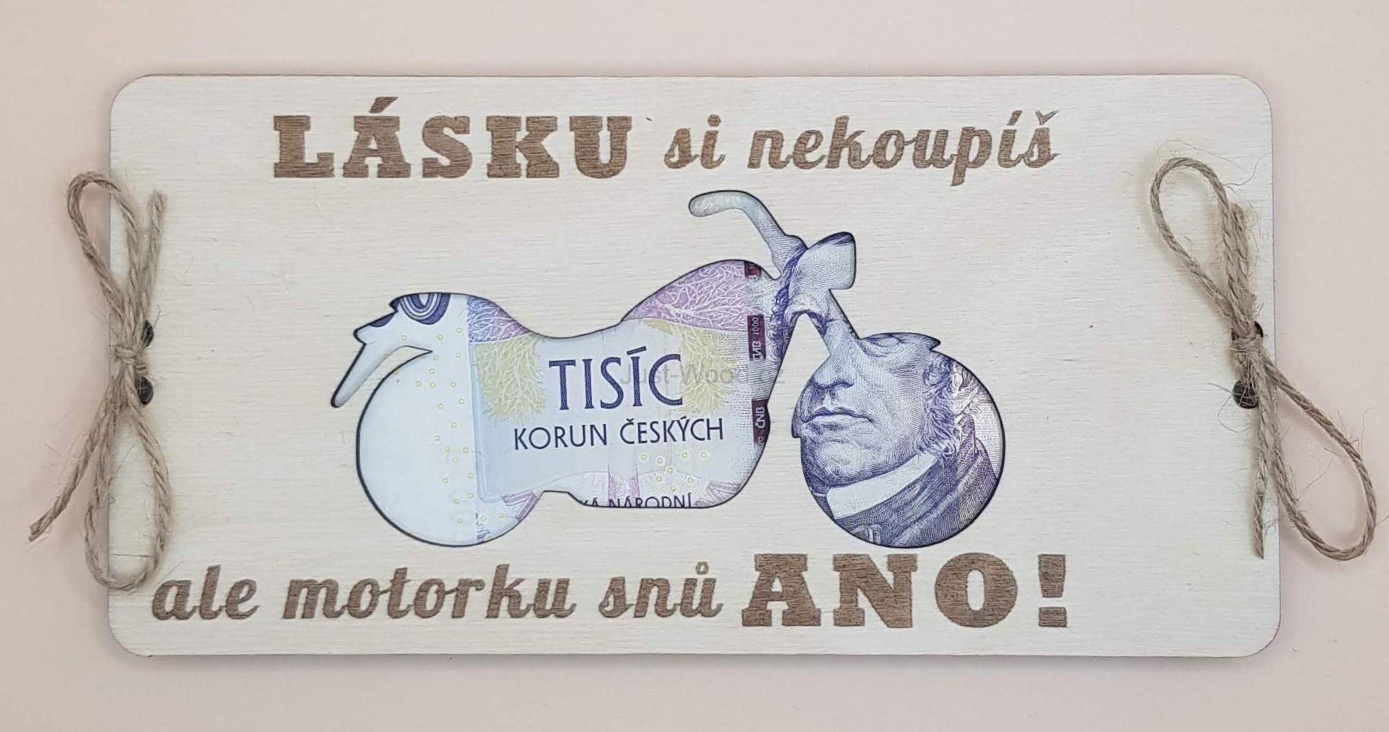 Dřevěné přáníčko na peníze (100 × 200 mm)