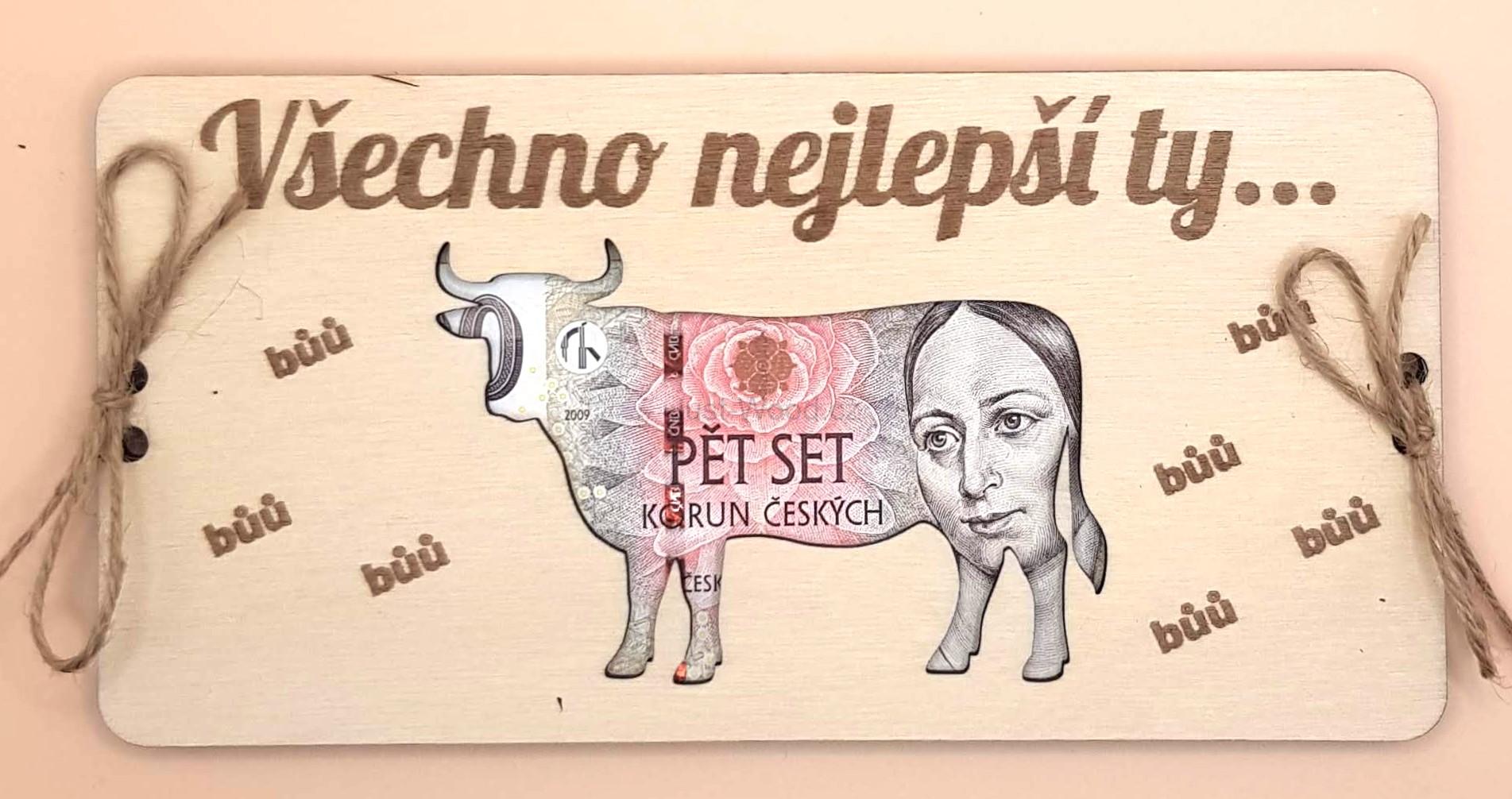 Dřevěné přáníčko na peníze (100 × 200 mm)