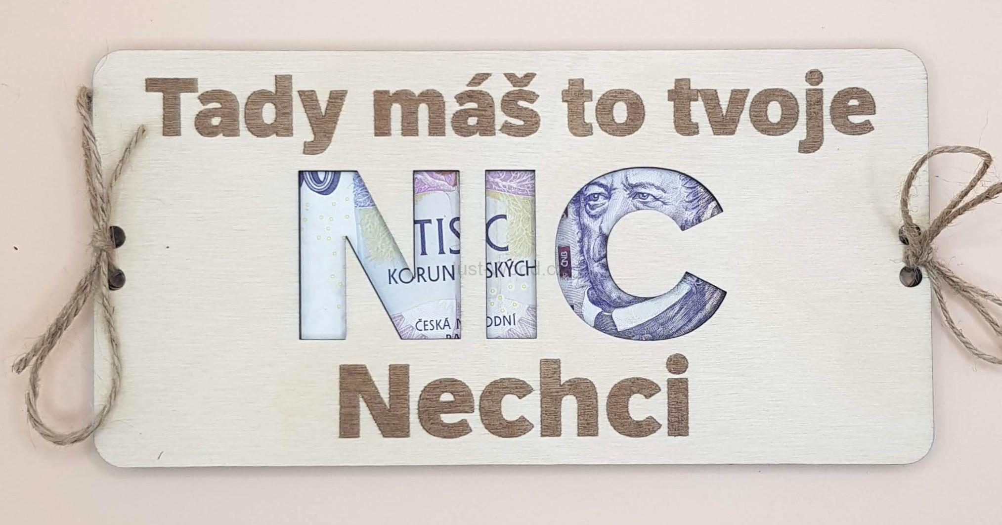  Dřevěné přáníčko na peníze (100 × 200 mm)
