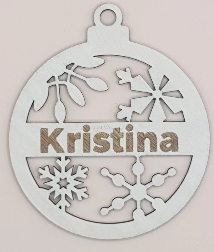 Dřevěná vánoční ozdoba se jménem – personalizované (12 cm)