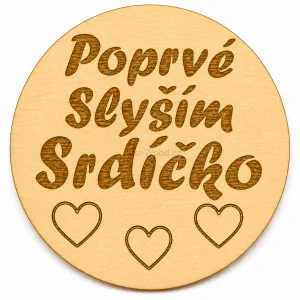 Milníková kartička - poprvé slyším srdíčko