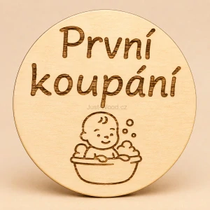 Milníková kartička - první koupání