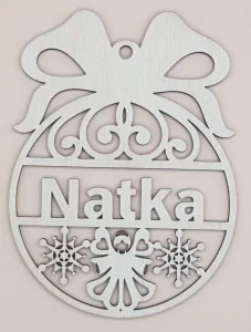 Dřevěná vánoční ozdoba se jménem – personalizované (12 cm)