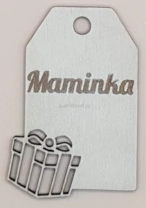 Dřevěná jmenovka na vánoční dárky – 7 cm (dárek)