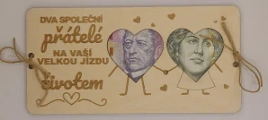 Dřevěné přáníčko na peníze (100 × 200 mm)