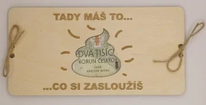 Dřevěné přáníčko na peníze (100 × 200 mm)