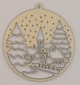 Dřevěná vánoční ozdoba (8 cm)