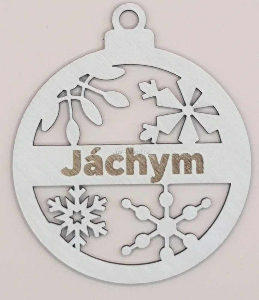 Dřevěná vánoční ozdoba se jménem – personalizované (12 cm)